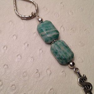 Jasper Money Charm key chain NEW